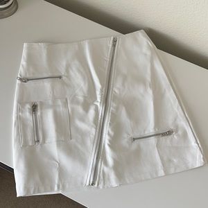 White leather skirt